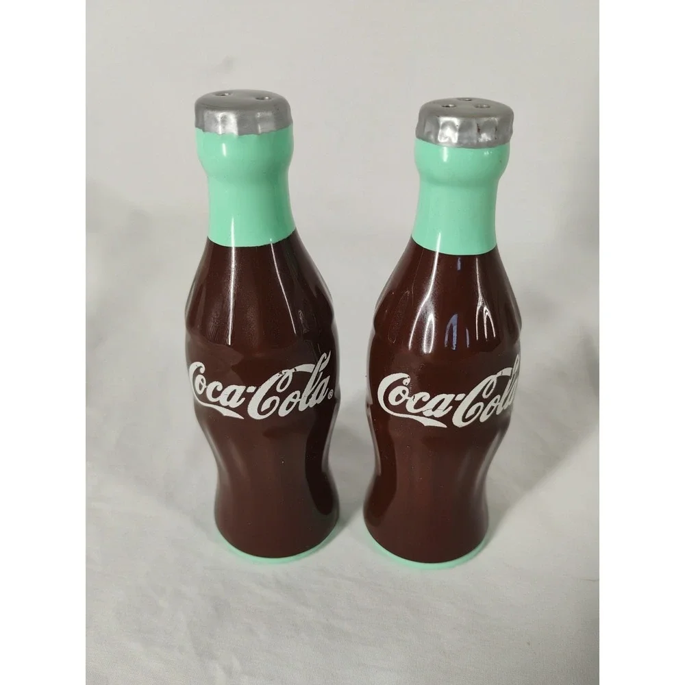 Vintage Coca Cola Bottle Salt And‎ Pepper Shaker Set w/stoppers